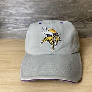 Minnesota Vikings Hat Cap Strap Back Gray Purple One Size NFL Football Mens
